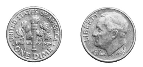 Moneda 10 centavos Roosevelt