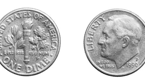 Moneda 10 centavos Roosevelt