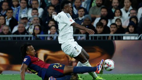 El astro brasileño del Real Madrid, Vinícius Júnior, durante el Clásico del sábado ante el FC Barcelona.