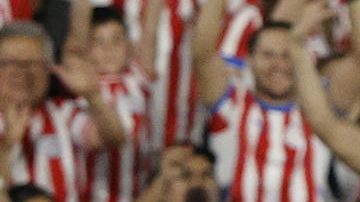 AMDEP9893. ASUNCIÓN (PARAGUAY), 14/11/2024.- Antonio Sanabria (i) de Paraguay celebra un gol este jueves, durante un partido de las eliminatorias sudamericanas al Mundial de Fútbol 2026, entre Paraguay y Argentina en el estadio Defensores del Chaco, en Asunción (Paraguay). EFE/ Juan Pablo Pino