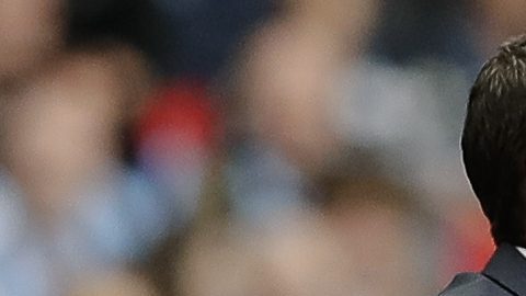 Javi Gracia en un partido de la Premier League.
