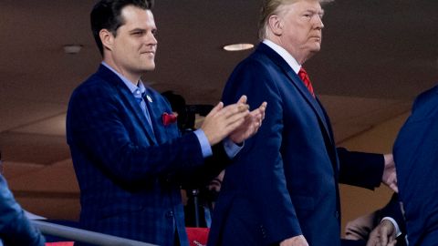 El exrepresentante Matt Gaetz y el presidente electo Donald Trump.