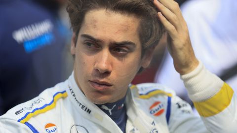 Williams driver Franco Colapinto of Argentina walks through pits during the Formula One Mexico Grand Prix auto race at the Hermanos Rodriguez racetrack in Mexico City, Sunday, Oct. 27, 2024. (Carlos Perez Gallardo/Pool Photo via AP)