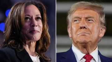 La vicepresidenta Kamala Harris y el expresidente Donald Trump.