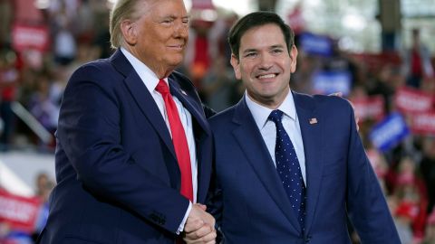 El presidente electo Donald Trump y el senador republicano Marco Rubio.