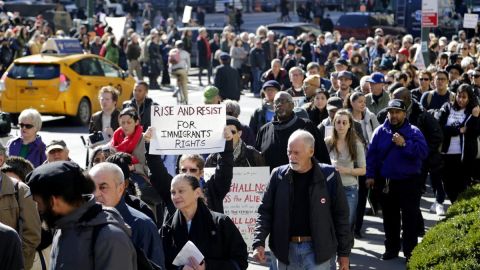 Inmigrantes en protesta