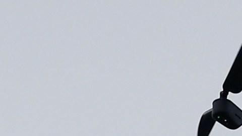 A police drone is flown during an England soccer team training session in Chantilly, France, Sunday, June 19, 2016. England will face Slovakia in a Euro 2016 Group B soccer match in Saint-Etienne on Monday, June 20. (AP Photo/Kirsty Wigglesworth)