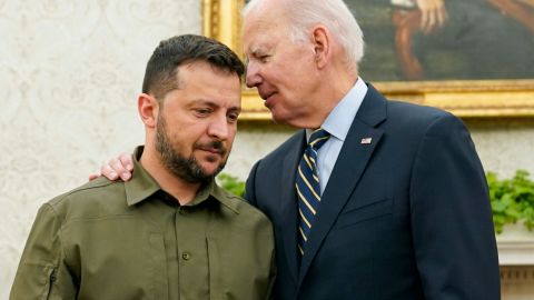 President Joe Biden meets with Ukrainian President Volodymyr Zelenskyy in the Oval Office of the White House, Thursday, Sept. 21, 2023, in Washington. (AP Photo/Evan Vucci)