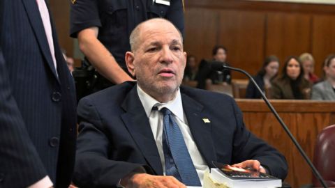 Former film producer Harvey Weinstein appears in court in New York on Wednesday, Oct. 23, 2024. (Gregory P. Mango/New York Post via AP, Pool)