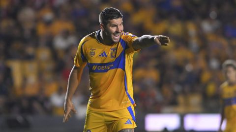 Monterrey, Nuevo León. 26 de Octubre de 2024. André-pierre Gignac, durante el partido correspondiente a la jornada 14 del torneo Apertura 2024 de la Liga BBVA MX, entre los Tigres de la UANL y los Tuzos del Pachuca disputado en el Estadio Universitario. Foto: Imago7/