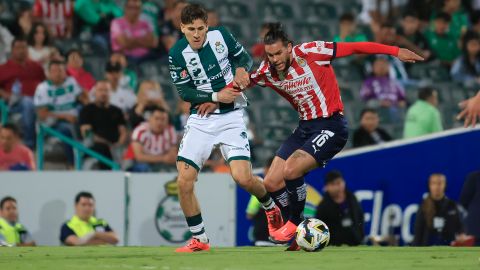 Torreón, Coahuila. 5 de Noviembre de 2024. , durante el partido correspondiente a la jornada 16 del torneo Apertura 2024 de la Liga BBVA MX entre los Guerreros del Santos Laguna y las Chivas rayadas de Guadalajara, disputado en el Territorio Santos Modelo. Foto: Imago7/ Saúl Perales