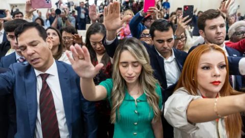 Asistentes a un evento de la campaña de Trump con líderes latinos celebrado en Doral, Florida, en octubre.