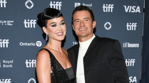 Katy Perry, a la izquierda, y Orlando Bloom asisten al estreno de "The Cut" en el Teatro Princess of Wales durante el Festival Internacional de Cine de Toronto el jueves 5 de septiembre de 2024, en Toronto.