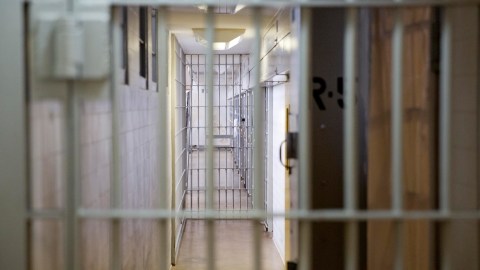 Death row is seen at the Georgia Diagnostic and Classification Prison Tuesday, Dec. 1, 2015, in Jackson, Ga. The 76 death row inmates live in four pods of neatly kept single-inmate cells measuring just 6½ by 9 feet and feature a bed, sink, toilet and shelves. (AP Photo/David Goldman)