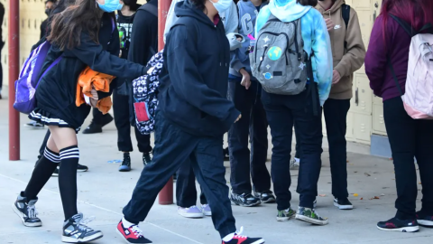 Estudiantes en la secundaria de Moreno Valley.