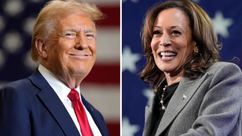 El candidato presidencial republicano, Donald Trump, y la candidata demócrata, Kamala Harris.