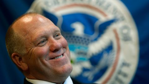 FILE - In this April 26, 2018 file photo, U.S. Immigration and Customs Enforcement acting director Thomas Homan poses for a portrait in East Point, Ga. President Donald Trump says he’s planning to name former acting director of Immigration and Customs Enforcement, Tom Homan, as a border czar who’ll report directly to him. Trump tells “Fox & Friends” that Homan will “probably” work from the White House, but will spend a lot of time on the U.S.-Mexico border. (AP Photo/John Bazemore)
