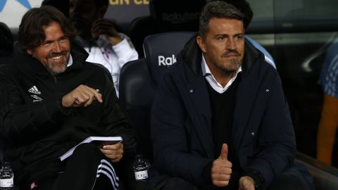Óscar García en el banquillo de Celta de Vigo.