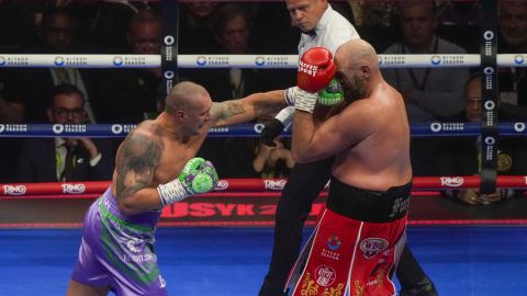 La historia de la pelea: el campeón mundial Oleksandr Usyk yendo hacia el frente contra el gigante Tyson Fury, a quien derrotó de manera merecida otra vez.