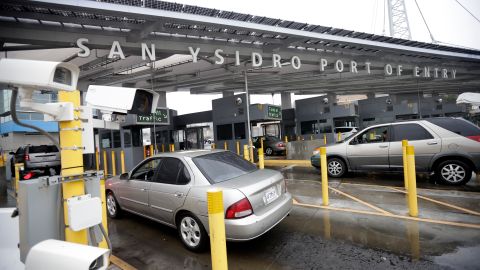 In this Dec. 3, 2014 picture, cars wait to enter the United States from Tijuana, Mexico through the San Ysidro port of entry in San Diego. Long lines disappeared overnight for tens of thousands of motorists who regularly enter the country at the nations busiest border crossing, after a $741 million makeover. (AP Photo/Gregory Bull)