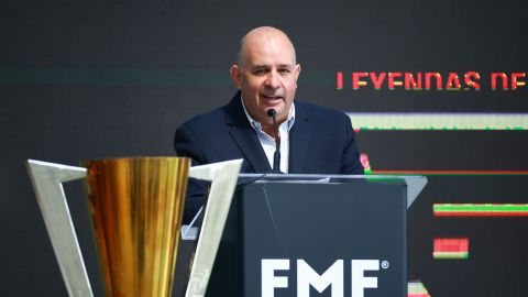 Toluca, Estado de México, 22 de noviembre de 2023. Juan Carlos Rodríguez "La Bomba", Comisionado del fútbol mexicano, durante el homenaje de la Federación Mexicana de Fútbol a Manuel Lapuente como leyenda del fútbol mexicano, celebrado en la FMF. Foto: Imago7/ Eloísa Sánchez