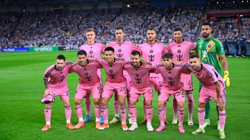 Monterrey, Nuevo León, 10 de abril de 2024. Foto de equipo de Inter Miami, durante el partido de vuelta de los Cuartos de Final de la Champions Cup de la CONCACAF 2024, entre los Rayados del Monterrey y el Inter Miami, celebrado en el estadio BBVA. Foto: Imago7/ Andrea Jiménez