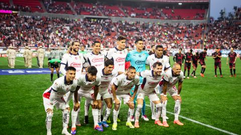 Tijuana, Baja California. 12 de Julio de 2024. Foto de equipo de Chivas, durante el partido correspondiente a la jornada 2 del torneo Apertura 2024 de la Liga BBVA MX, entre los Xolos de Tijuana y Chivas rayadas de Guadalajara, celebrado en el estadio caliente. Foto: Imago7/Alejandro Gutiérrez Mora