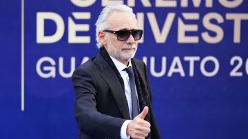 León, Guanajuato, 3 de septiembre de 2024. Jesus Martinez Patiño, durante la alfombra azul de la decimosegunda ceremonia de investidura del Salón de la Fama del fútbol, celebrada en el Teatro del Bicentenario. Foto: Imago7/