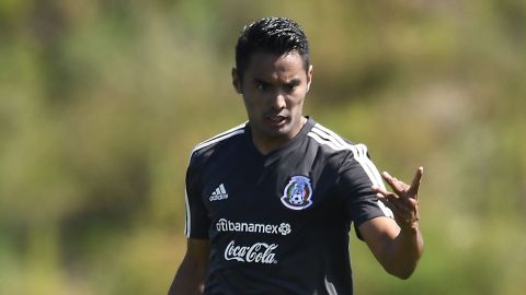 José juan Vázquez durante un entrenamiento con la selección mexicana.