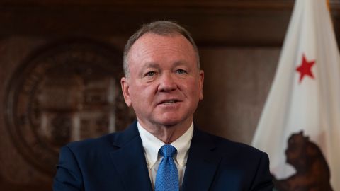 Newly appointed Los Angeles Police Chief Jim McDonnell speaks during a news conference in Los Angeles, Friday, Oct. 4, 2024. (AP Photo/Jae C. Hong)