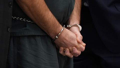 Sean M. Higgins, the driver charged with killing NHL hockey player Johnny Gaudreau and his brother Matthew as they bicycled on a rural road, appears at the Salem County, N.J., Courthouse, Tuesday, Nov. 12, 2024, in Salem, N.J. (AP Photo/Matt Slocum)