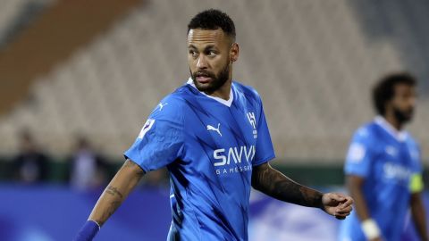 FILE - Al Hilal's Neymar looks on during the AFC Champions League Group D soccer match between Al Hilal and Iran's Nassaji Mazandaran at the Azadi Stadium in Tehran, Iran, Tuesday, Oct. 3, 2023.(AP Photo/File)