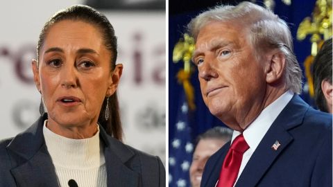 La presidenta de México, Claudia Sheinbaum, y el presidente electo Donald Trump.