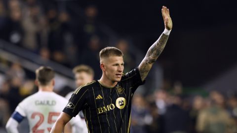 Mateusz Bogusz durante un partido con LAFC.