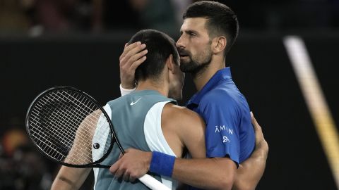 Novak Djokovic tras vencer a Carlos Alcaraz.