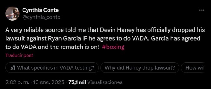 Posible revancha entre Devin Haney y Ryan García