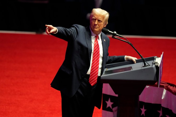 President-elect Donald Trump speaks at a rally ahead of the 60th Presidential Inauguration, Sunday, Jan. 19, 2025, in Washington. (AP Photo/Alex Brandon)