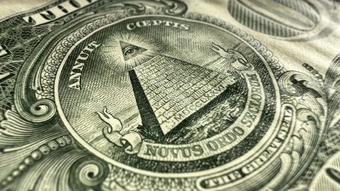 El sello del ojo y la pirámide del billete de $1 dólar