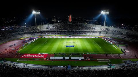 Ciudad de México, 18 de agosto de 2023. Panorámica del estadio, durante el partido de la jornada 4 del torneo Apertura 2023 de la Liga BBVA MX, entre los Pumas de la UNAM y los Diablos Rojos del Toluca, celebrado en el estadio Olímpico Universitario. Foto: Imago7/ Rafael Vadillo