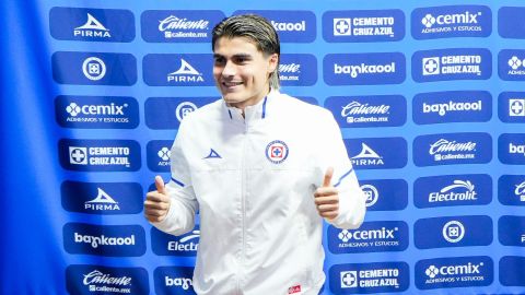 Luka Romero en rueda de prensa como jugador de Cruz Azul.