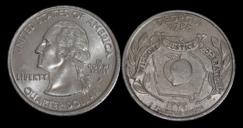 Moneda de 25 centavos de Georgia