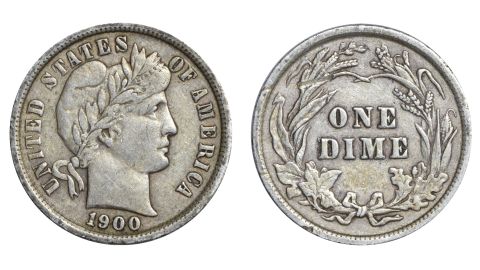 Moneda de diez centavos Barber Dime