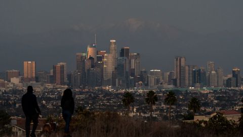 The Los Angeles skyline is seen from Kenneth Hahn State Recreation Area in Los Angeles, Tuesday, Nov. 15, 2022. (AP Photo/Jae C. Hong)