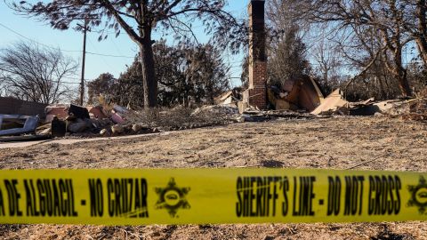 The residence of Zhi-feng Zhao, destroyed by the Eaton Fire, is seen Wednesday, Jan. 15, 2025, in Altadena, Calif. (AP Photo/Damian Dovarganes)