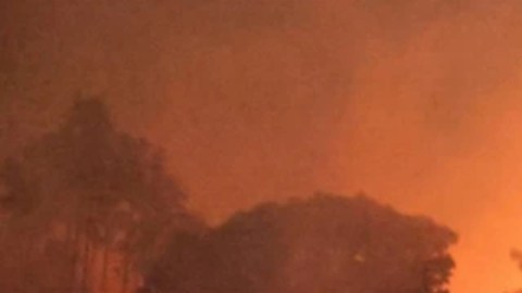 El incendio que afectaba en la noche del miércoles a las colinas de Hollywood.