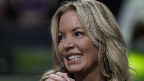 Los Angeles Lakers owner Jeanie Buss attends the team's NBA preseason basketball game against the Minnesota Timberwolves Wednesday, Oct. 12, 2022, in Los Angeles. (AP Photo/Jae C. Hong)