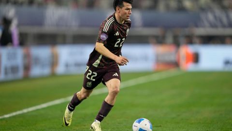 Mexico's Hirving Lozano looks to pass the ball during a CONCACAF Nations League final soccer match against the United States, Sunday, March 24, 2024, in Arlington, Texas. (AP Photo)