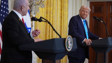 El primer ministro de Israel, Benjamin Netanyahu, y el presidente Trump en la Casa Blanca.