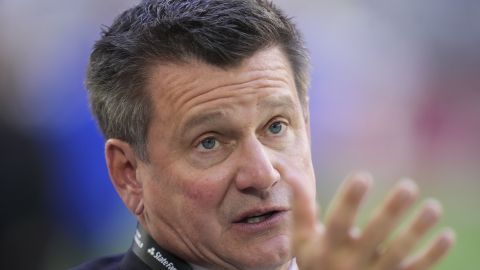 FILE - Arizona Cardinals owner Michael Bidwill looks on before an NFL football game against the Los Angeles Rams, in Glendale, Ariz., Nov. 26, 2023,. (AP Photo/Ross D. Franklin, File)