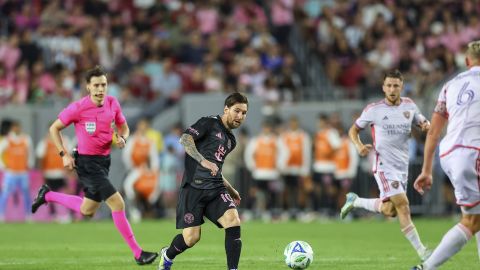 Lionel Messi of Inter Miami FC makes a pass during the second half of a preseason MLS soccer match against Orlando City on Friday, Feb. 14, 2025, in Tampa, Fla. (AP Photo/Mike Carlson)